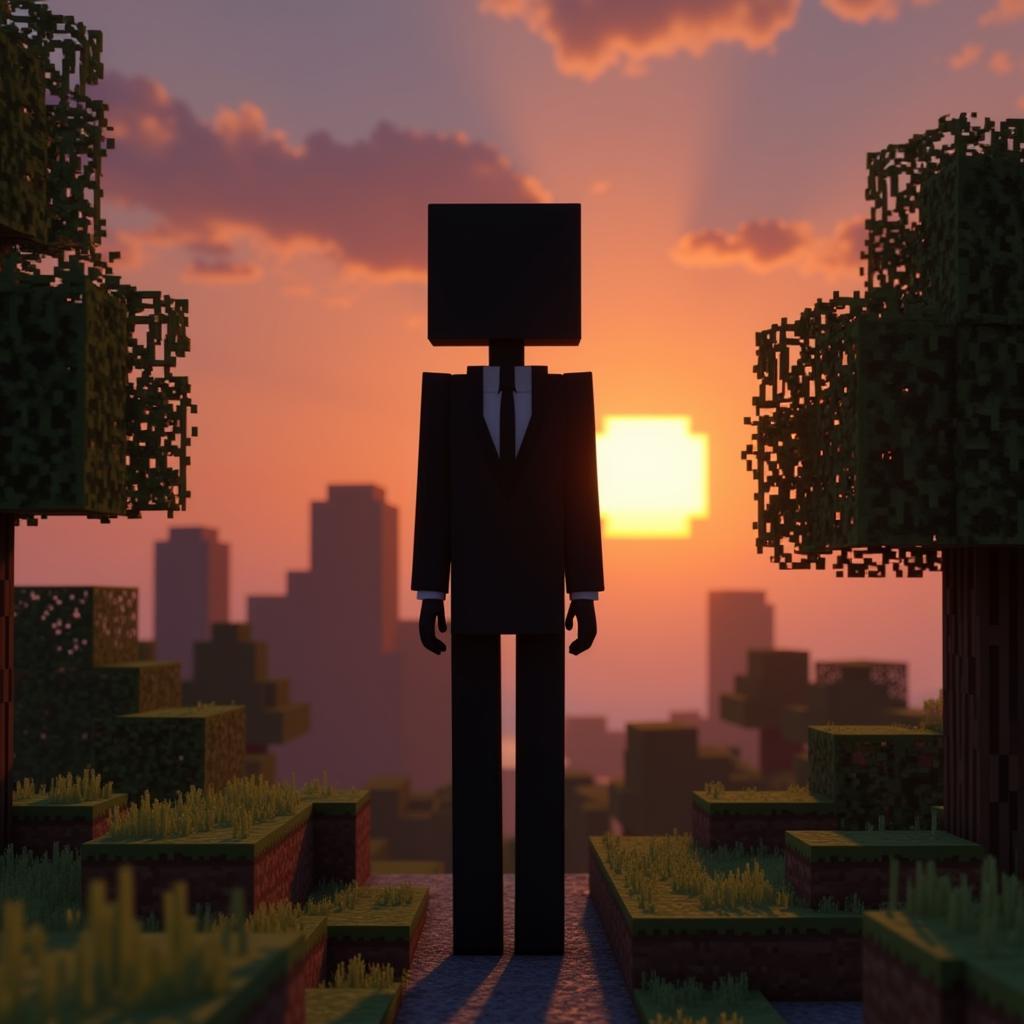 Hình ảnh Anh Slenderman trong Minecraft