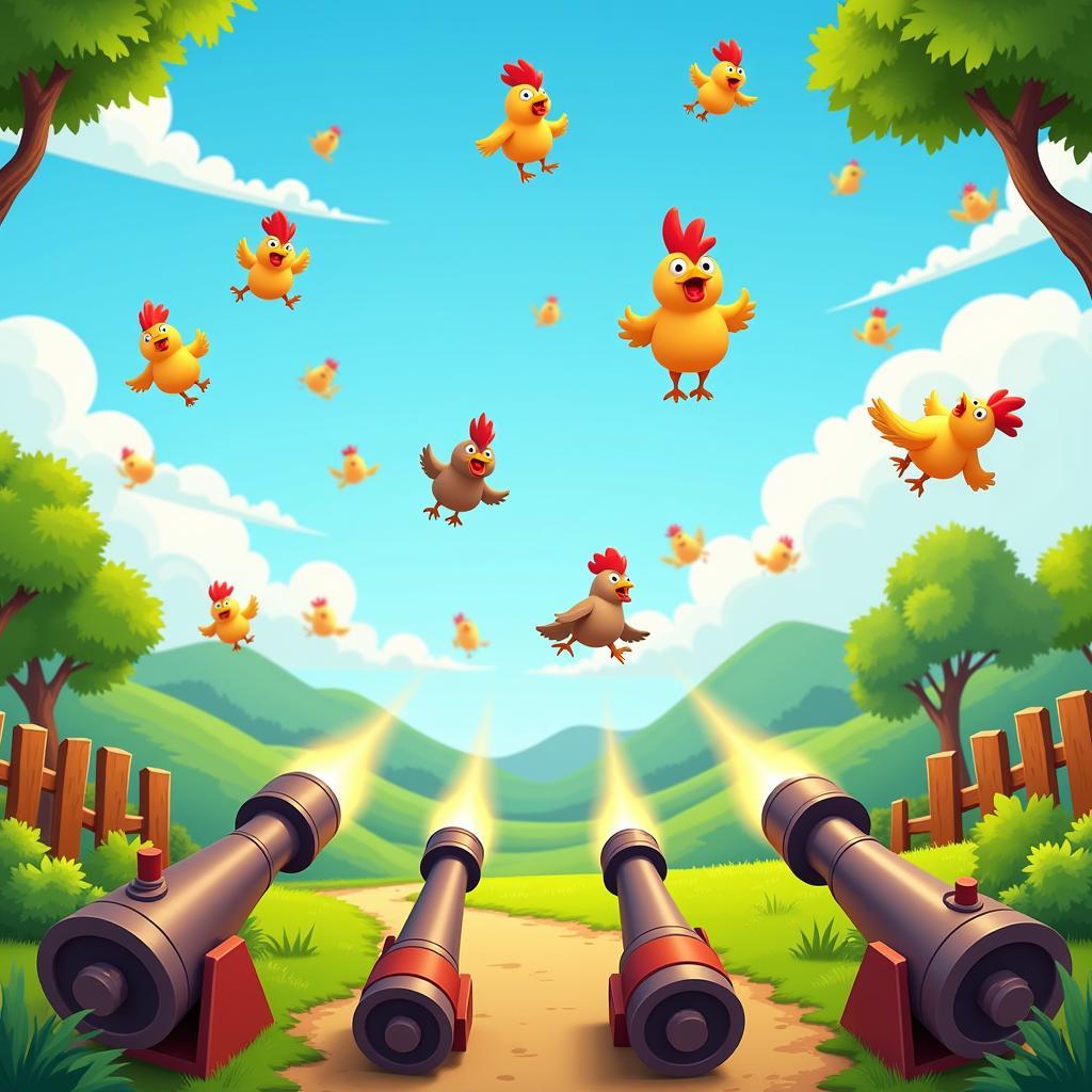 Bắn gà 4 người chơi - Màn hình game