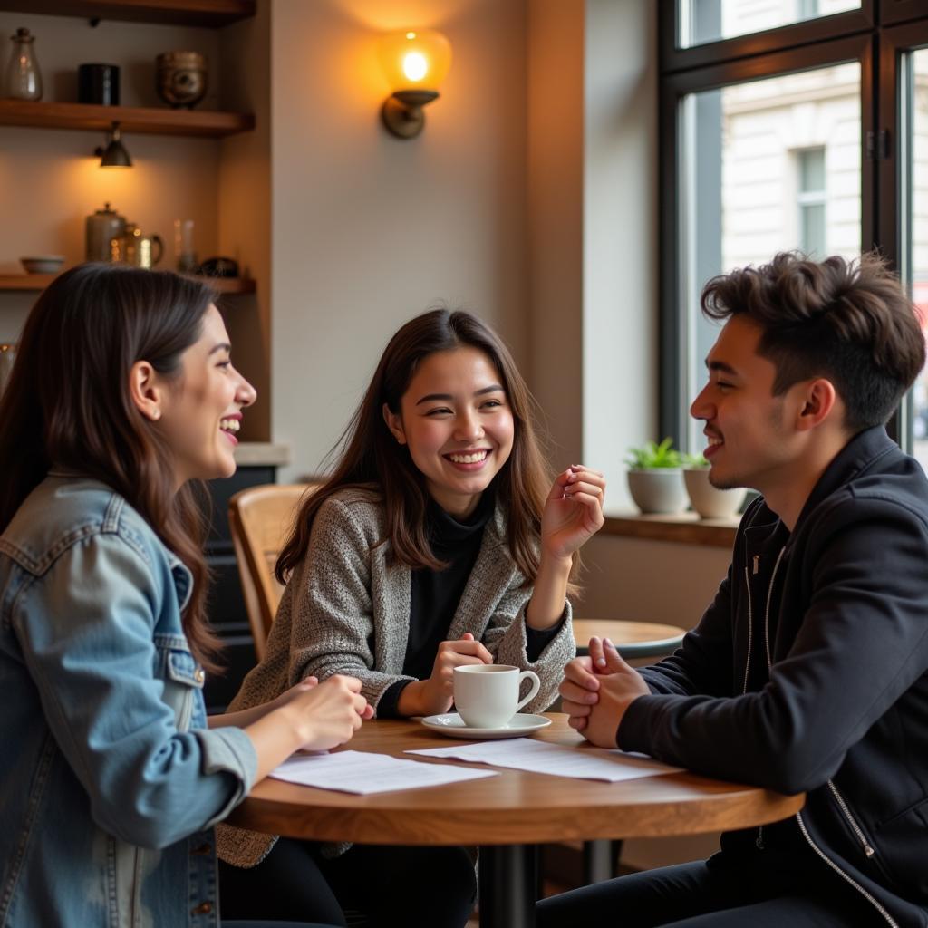 Bạn trẻ đi cafe