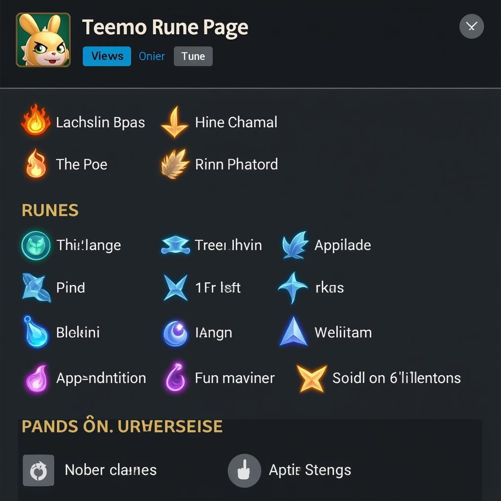 Bảng ngọc bổ trợ Teemo