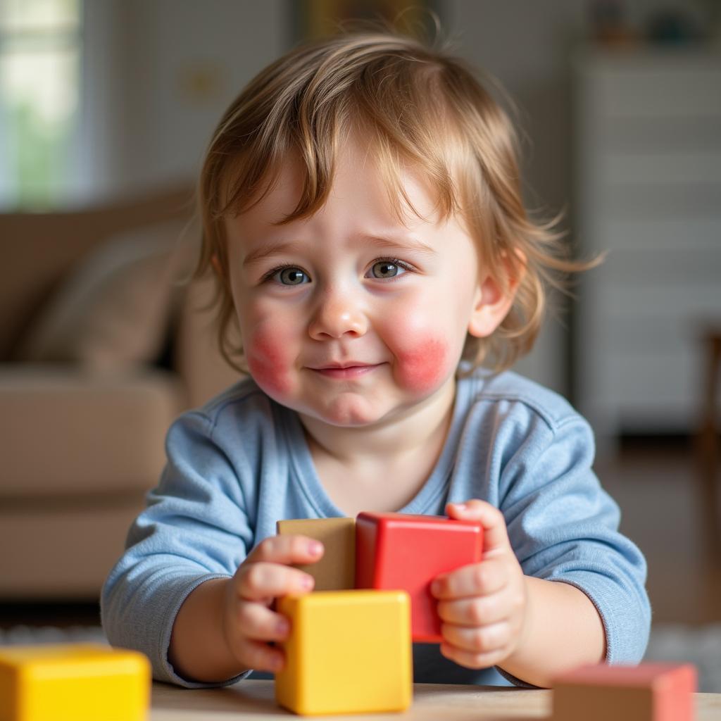 Baby with High Fever Still Playing Cheerfully