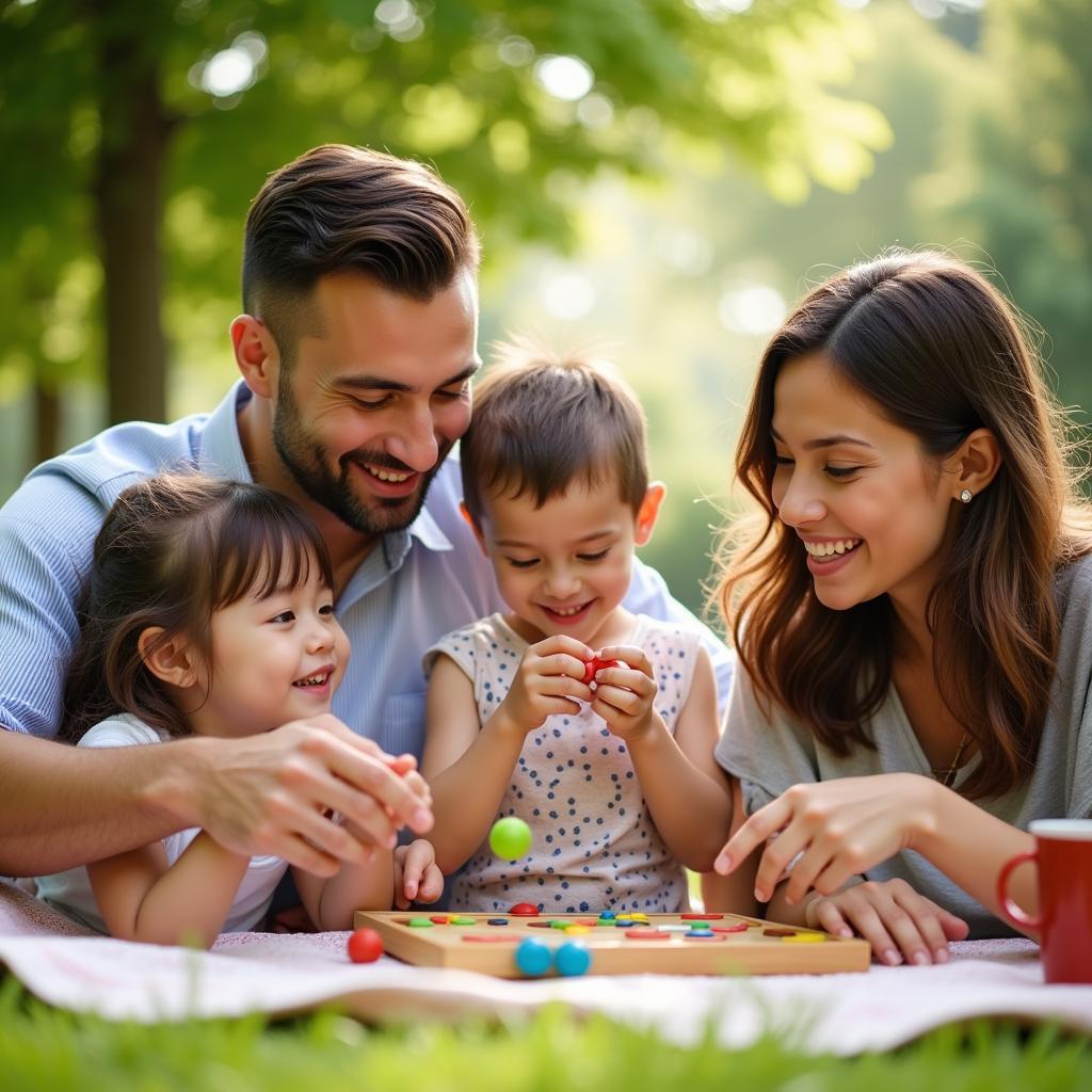 Kids Playing with Family