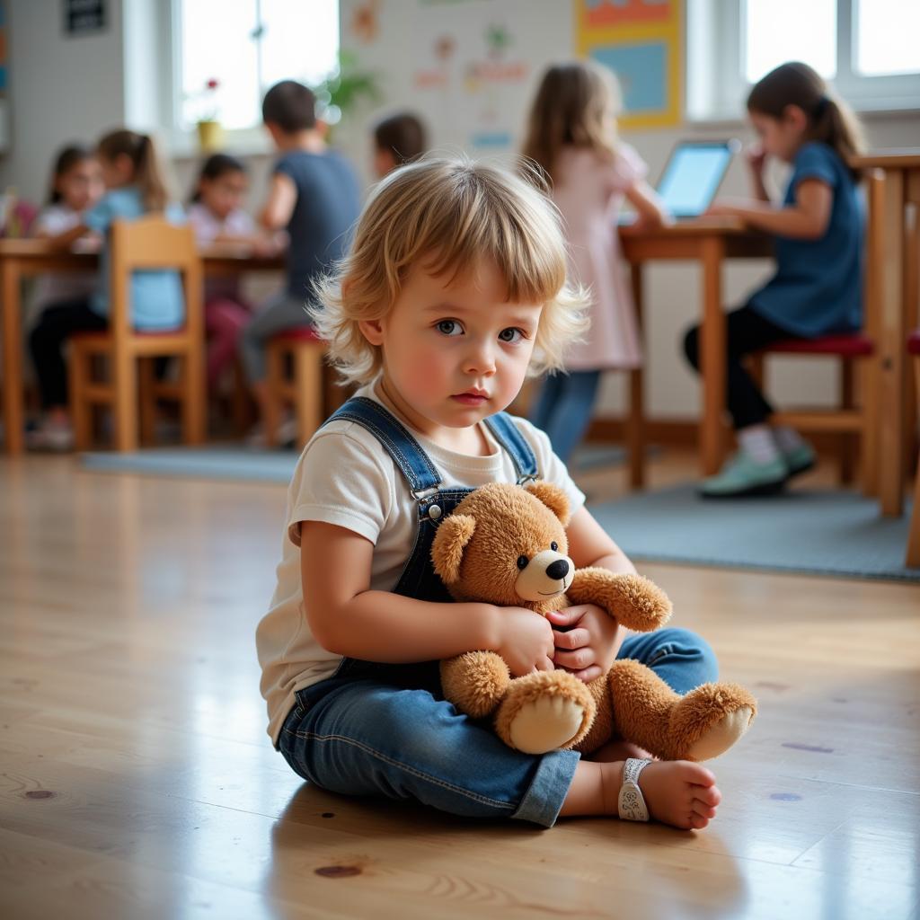 Children feeling lonely at kindergarten