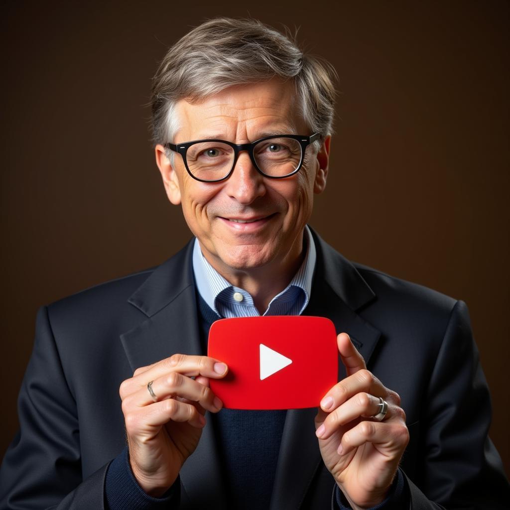 Bill Gates nhận nút vàng Youtube