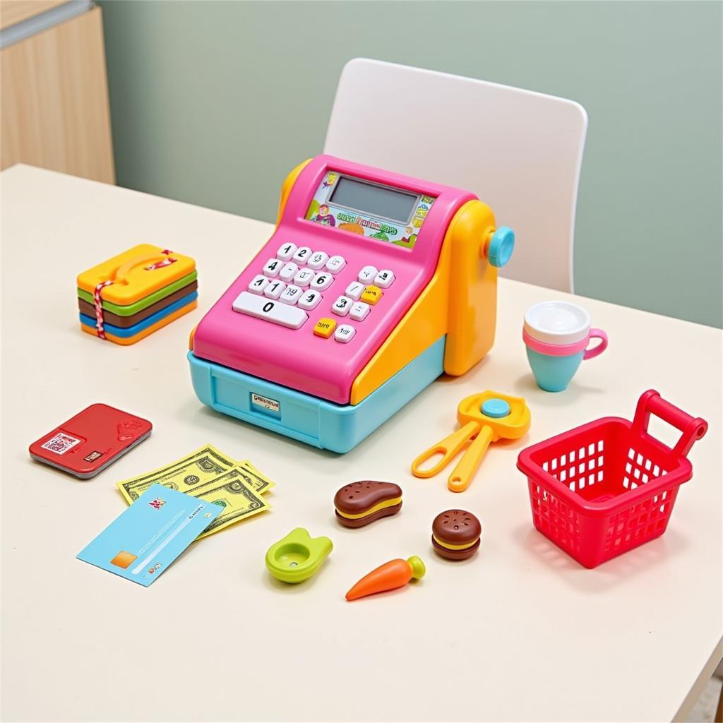 Toy cash register set for kids