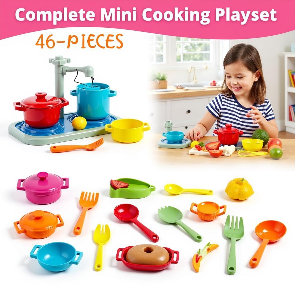 Bộ đồ chơi nấu ăn mini 46 món cho bé