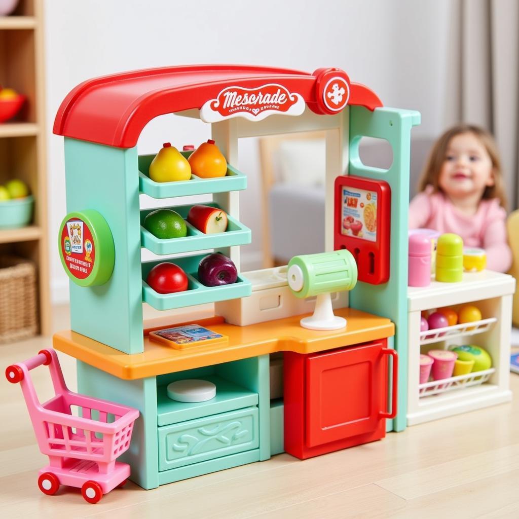 Toy supermarket playset for kids