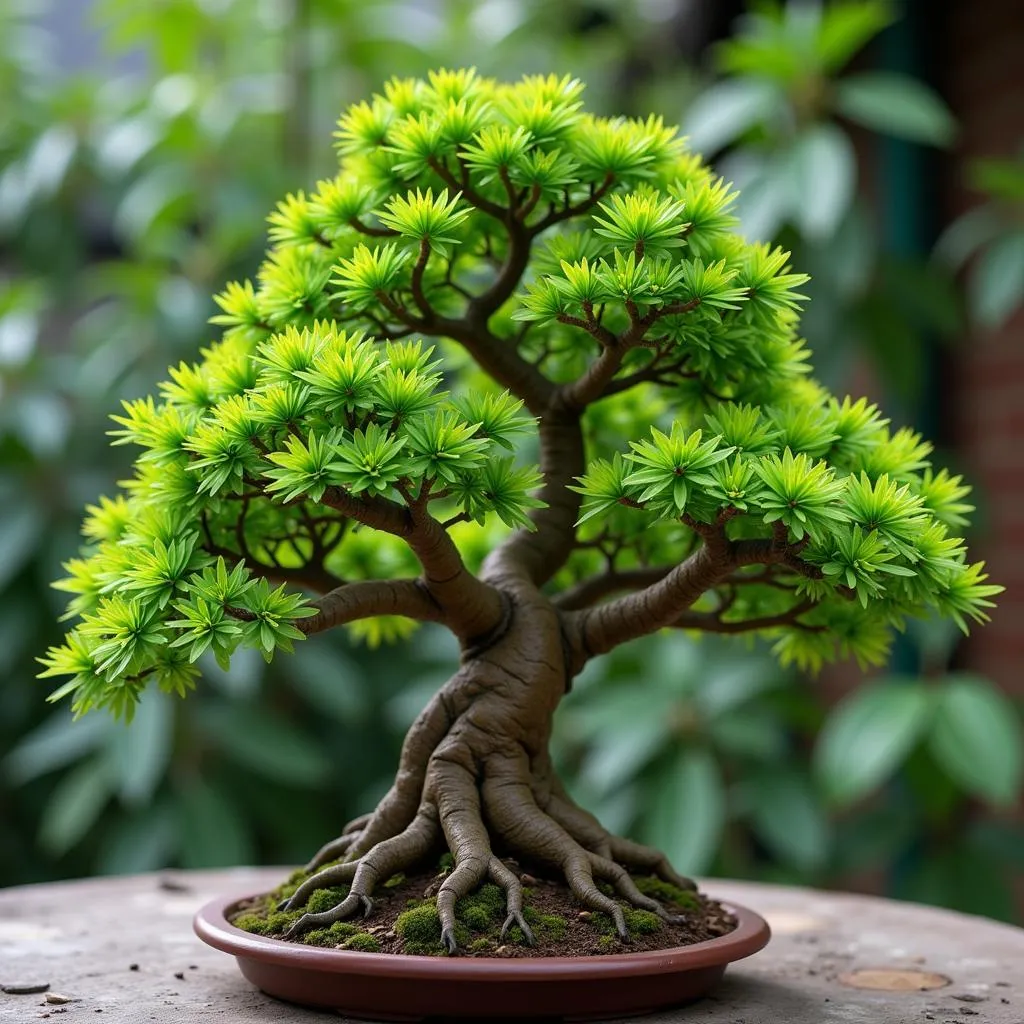 Cây bonsai kim tiền để bàn sang trọng