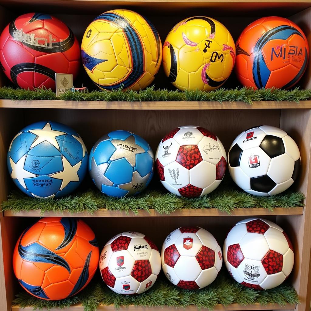 Various soccer balls for kids