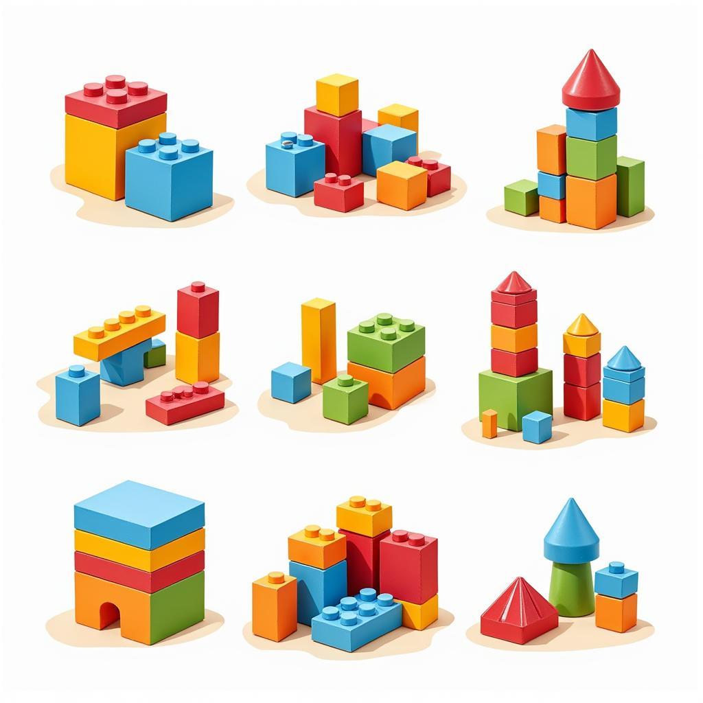 Various types of building toys for children