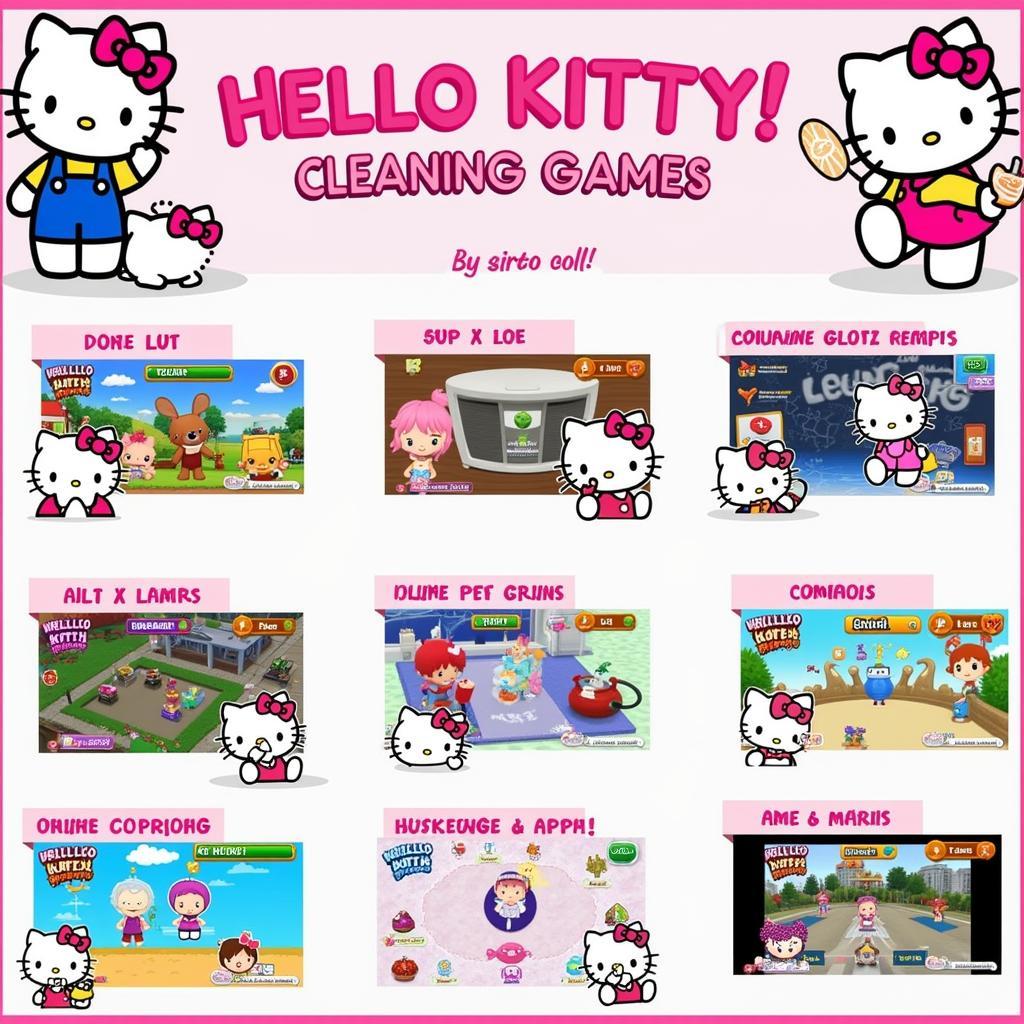 Các loại trò chơi Hello Kitty dọn nhà