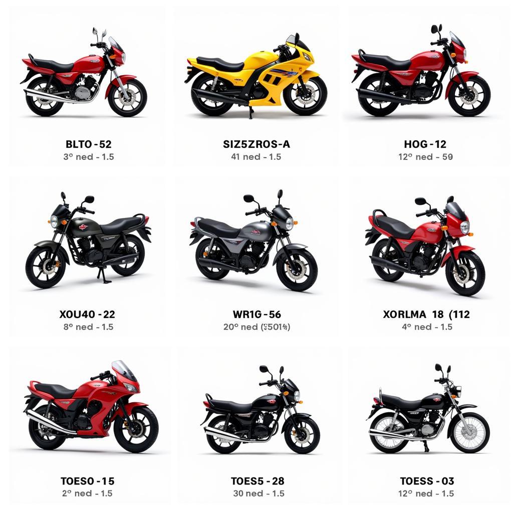 Various types of Suzuki Axelo toy motorcycles