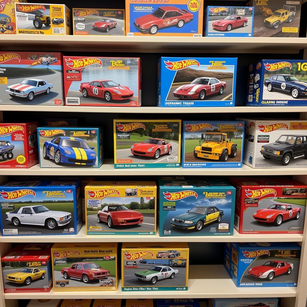 Different types of toy car assembly kits