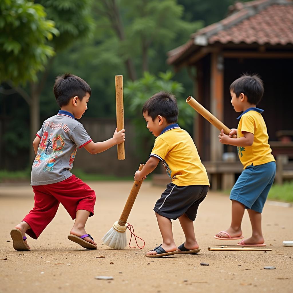 Nhóm bạn nhỏ chơi chuyền