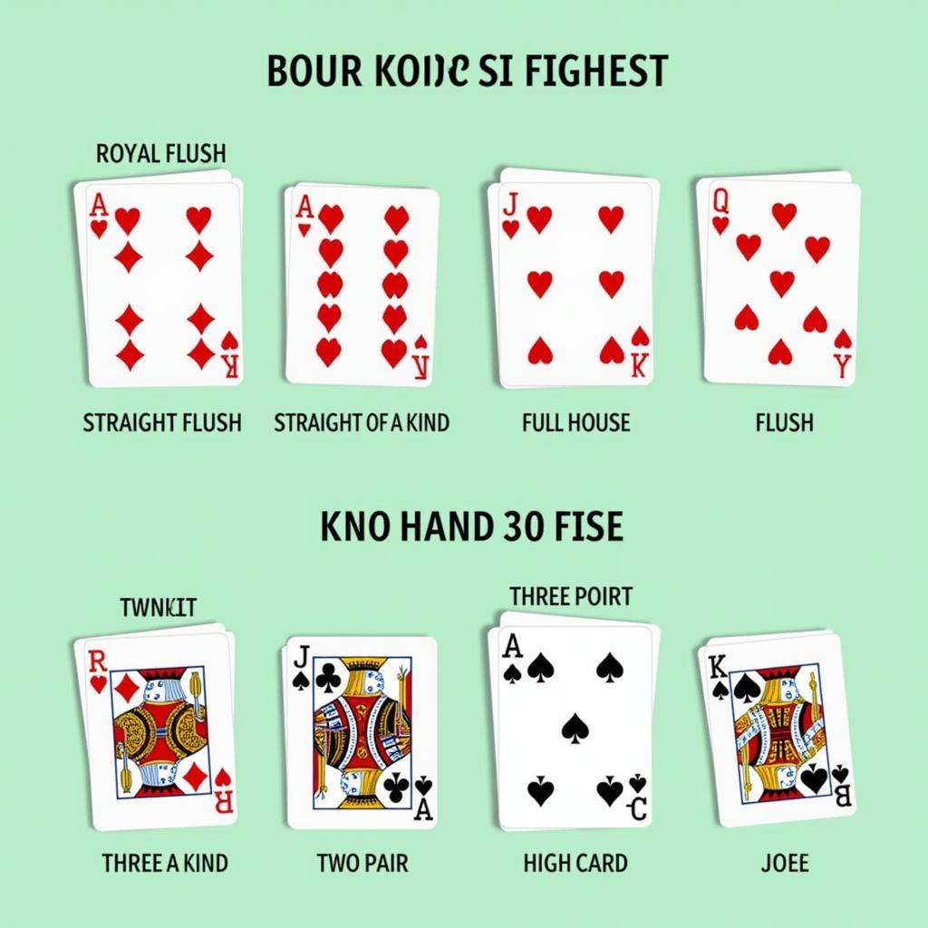 Cách xếp hạng bài poker