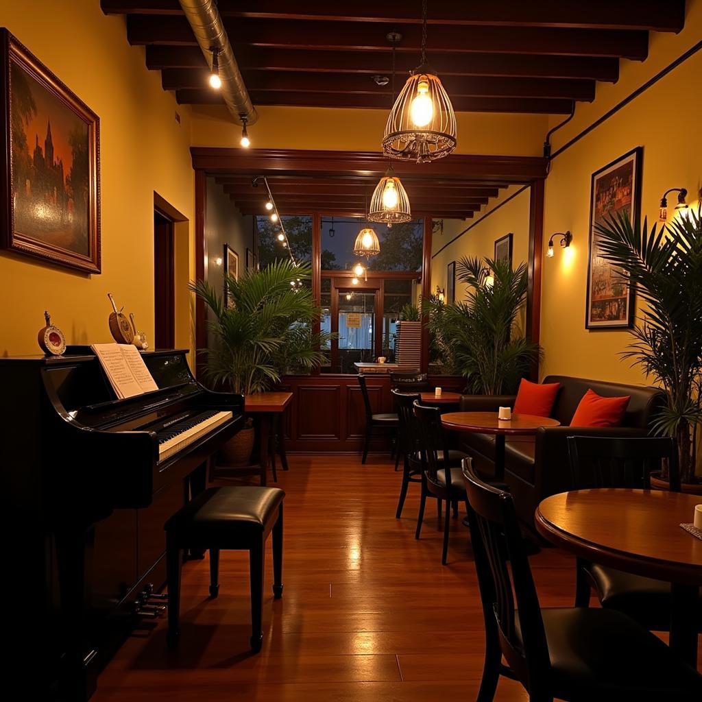 Không gian ấm cúng tại quán cafe piano Thủ Đức