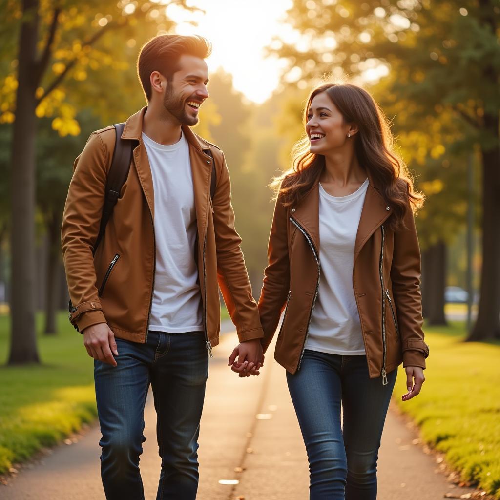 Couple having fun together