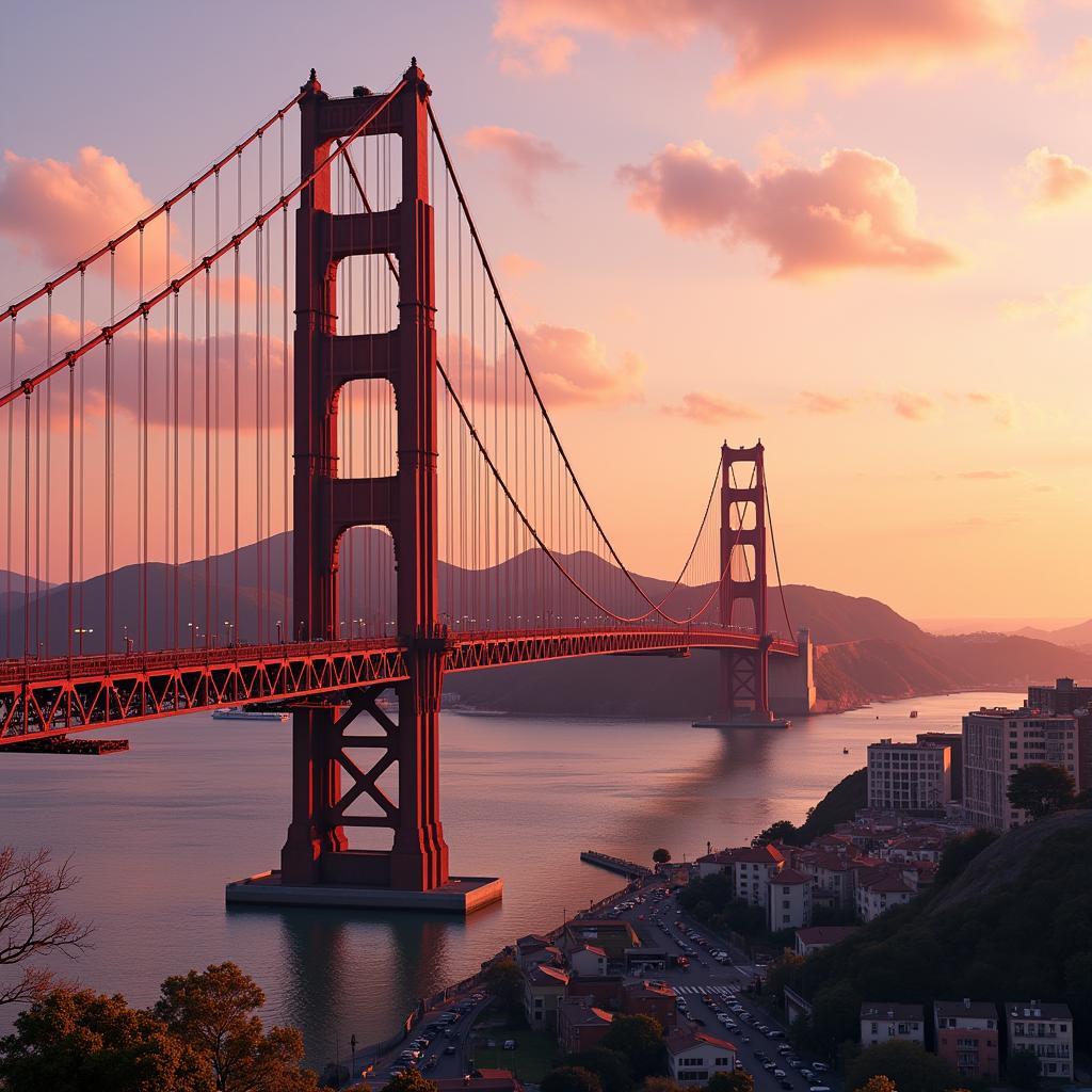 Golden Gate Bridge Standing Strong in a Bridge Building Game