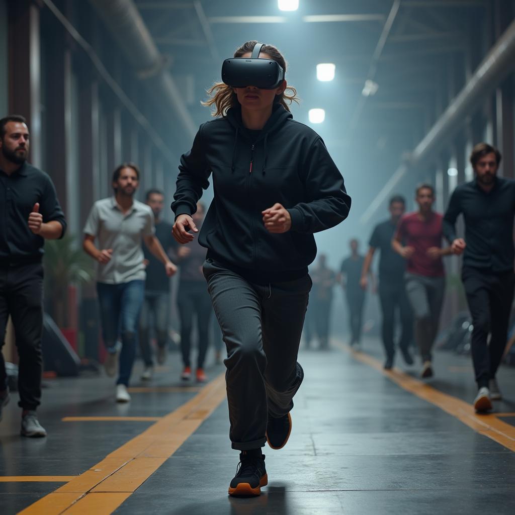 Virtual reality running game