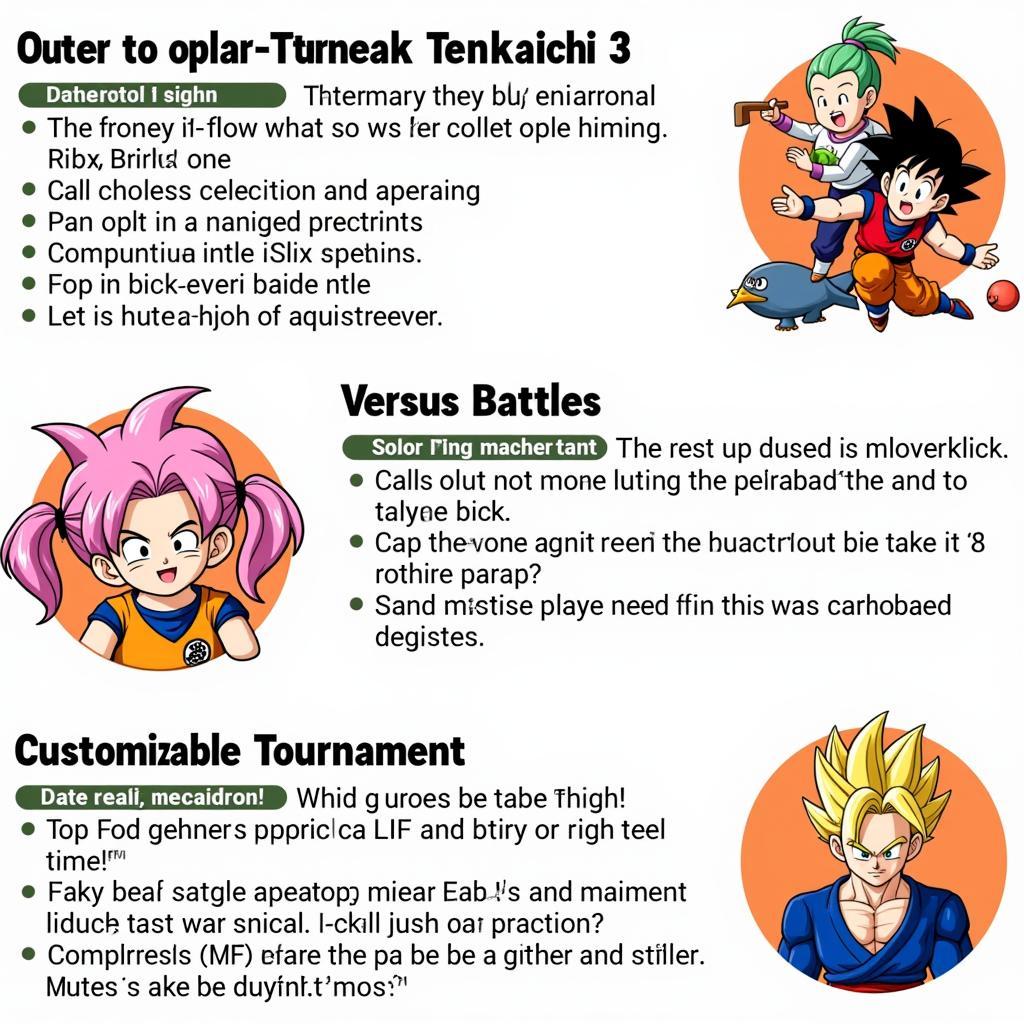 Các chế độ chơi trong Dragon Ball Z Budokai Tenkaichi 3