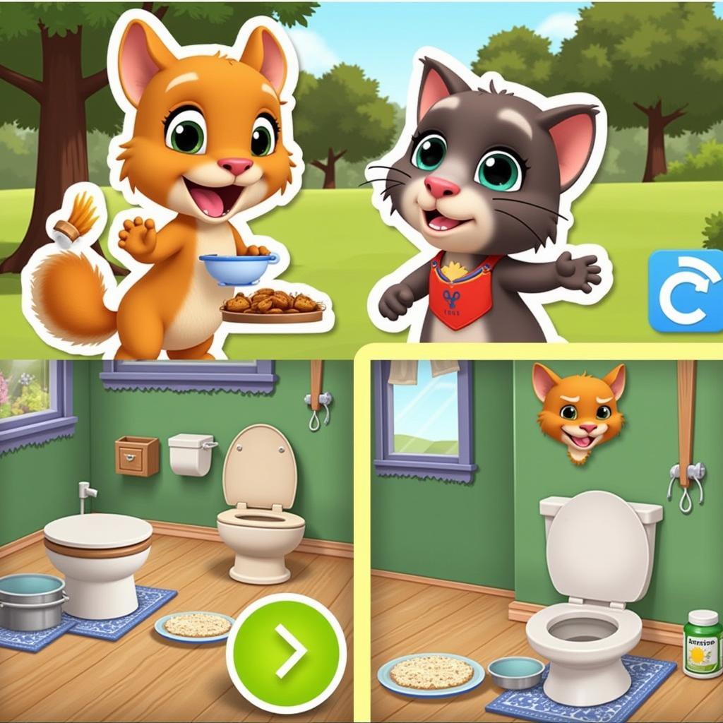 Talking Tom 2 - Cho Tom ăn và đi vệ sinh