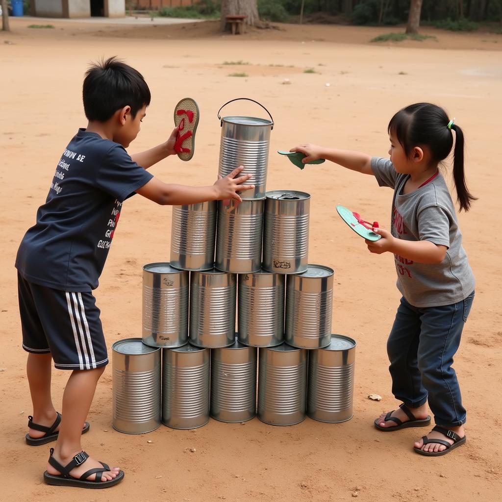 Chơi Lon với Dép Cao Su