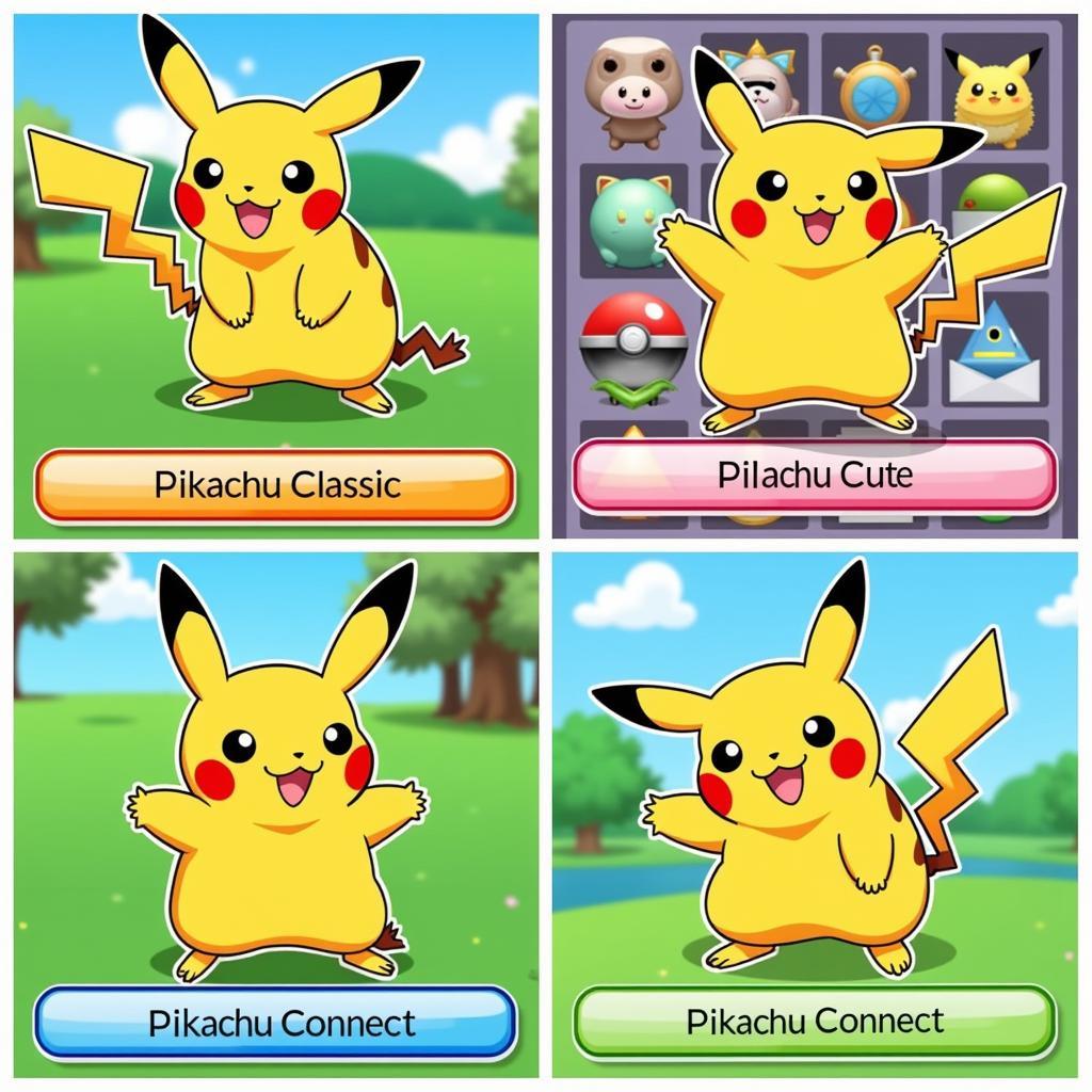 Các biến thể của trò chơi Pikachu miễn phí