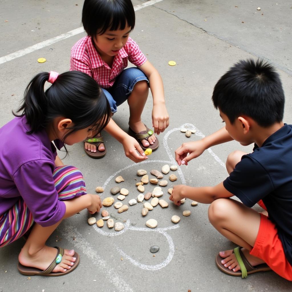 Trẻ em chơi ô ăn quan