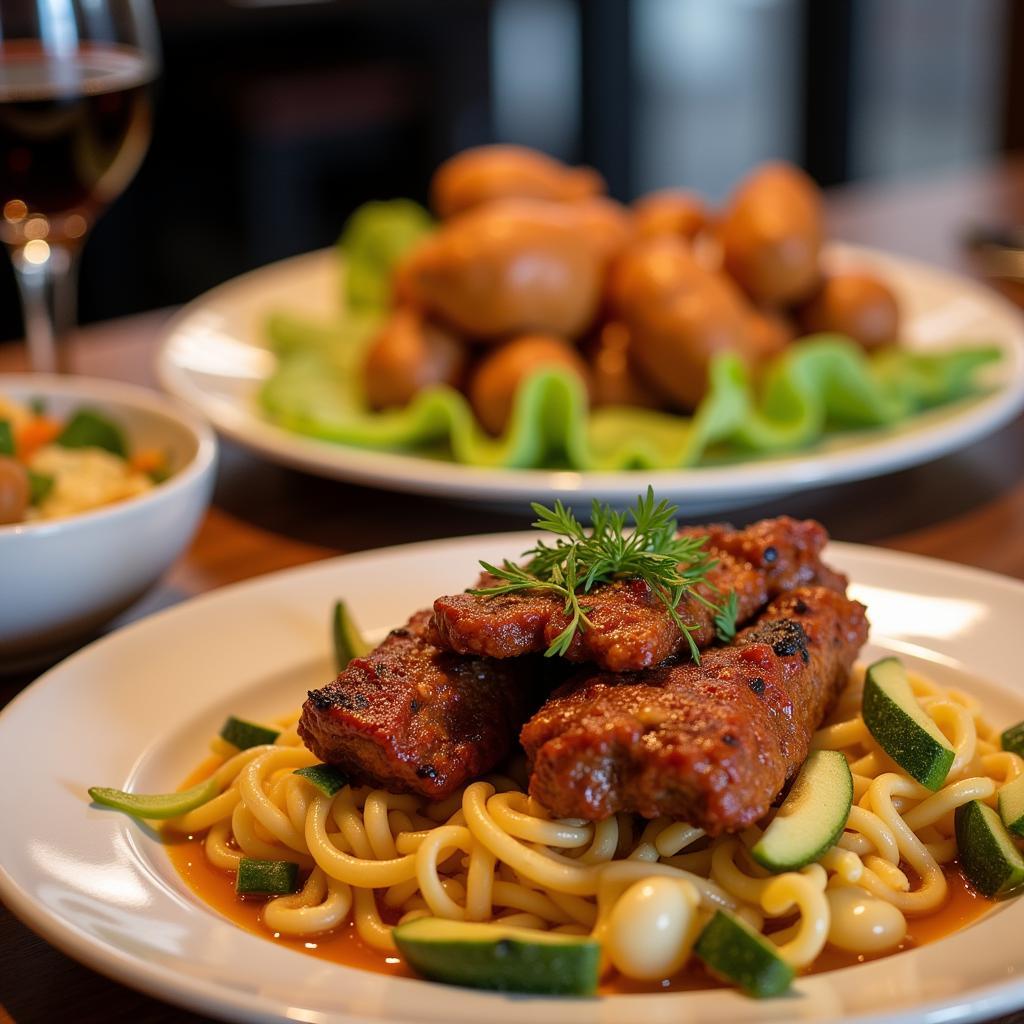 Món ăn hấp dẫn tại một nhà hàng ở Clarke Quay