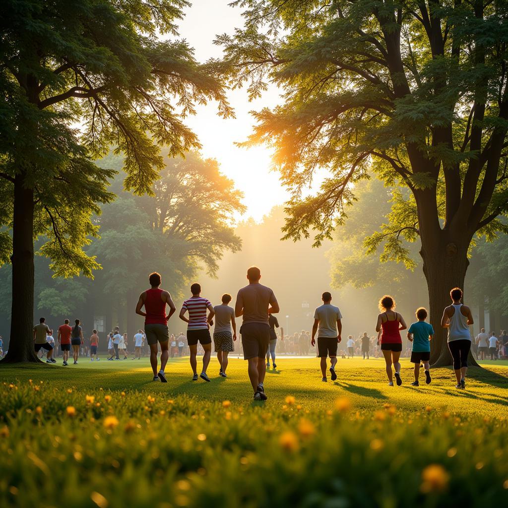 People Exercising in the Park