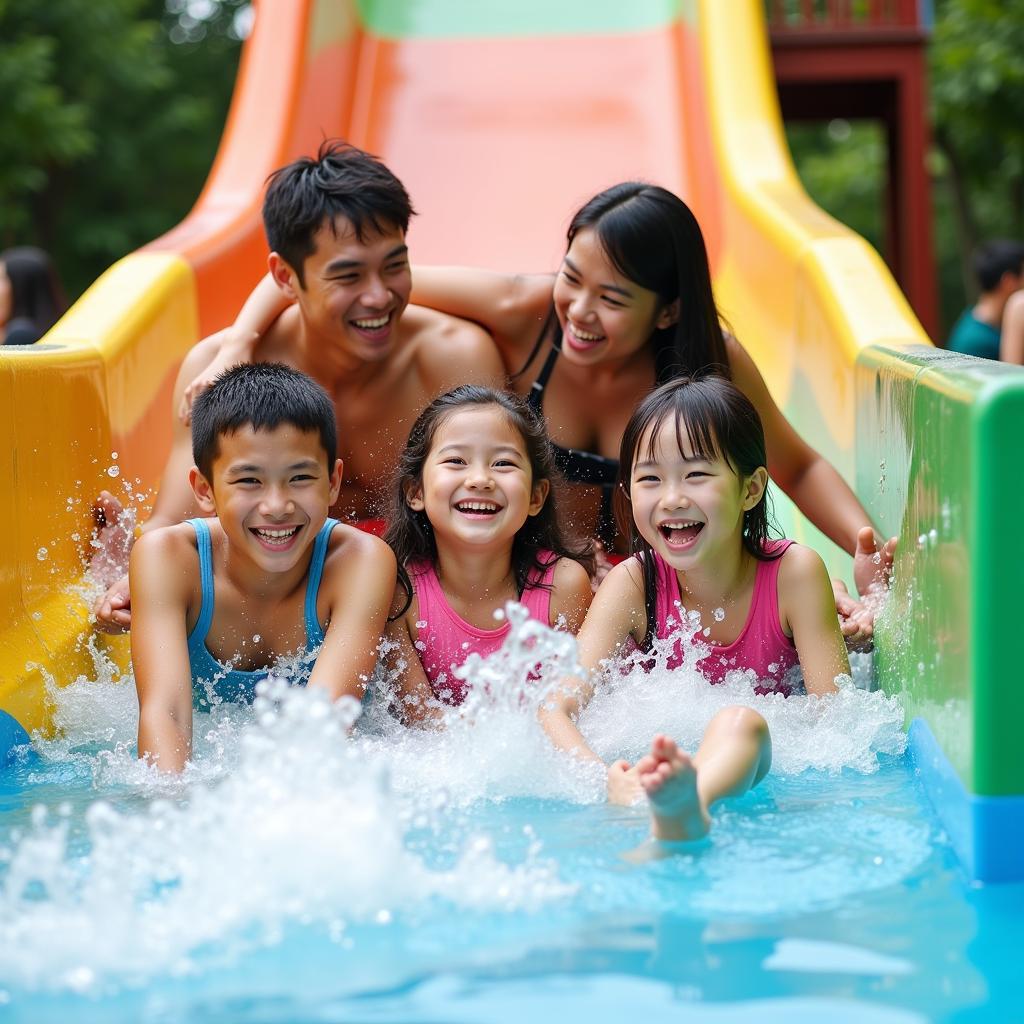 Water park in Can Tho with family activities