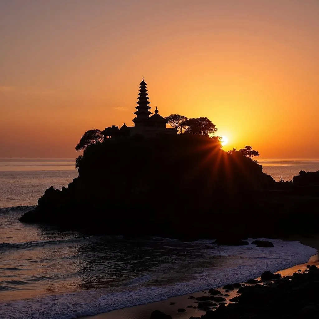 Đền Tanah Lot trên biển ở Bali Indonesia