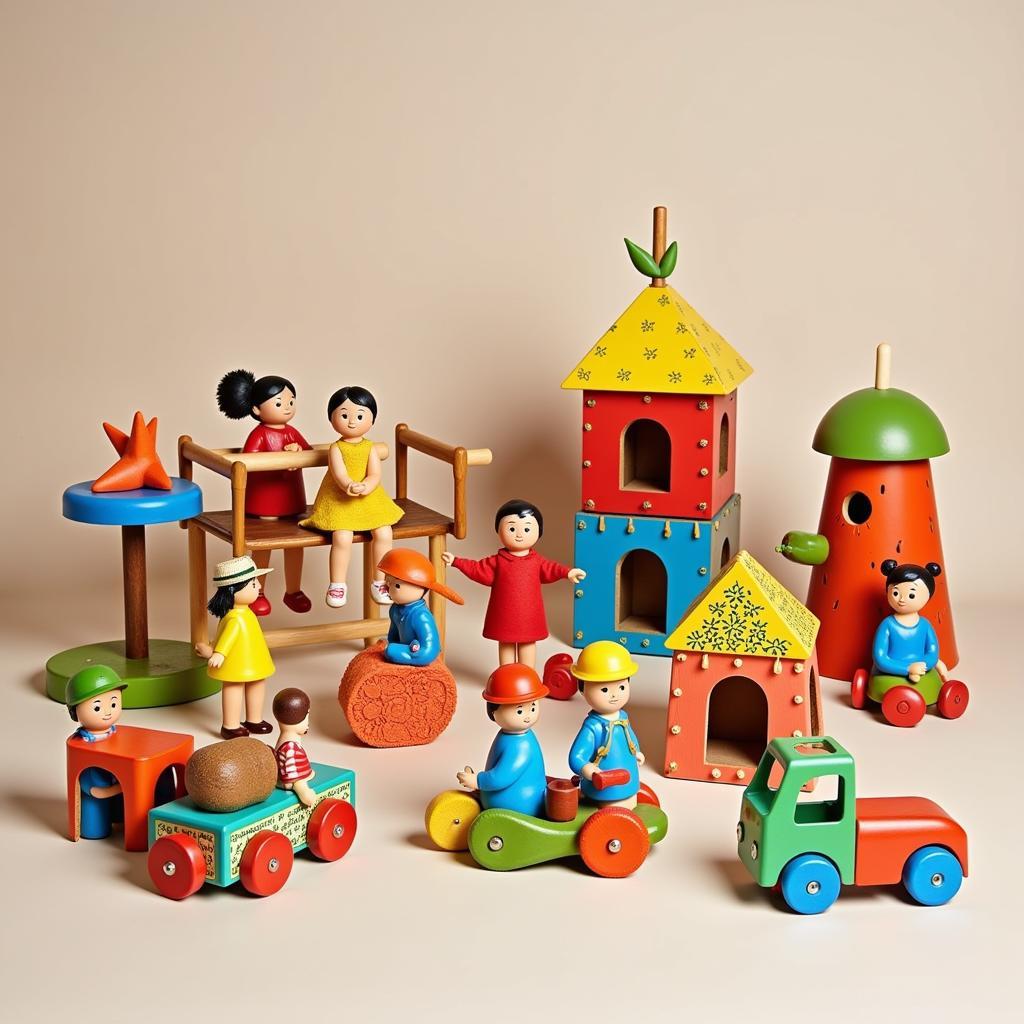 Colorful toys for children in rural areas