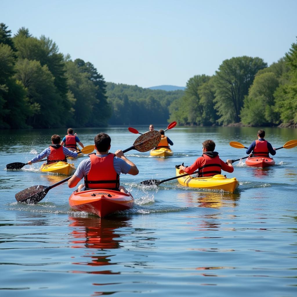 Đua thuyền Kayak gay cấn