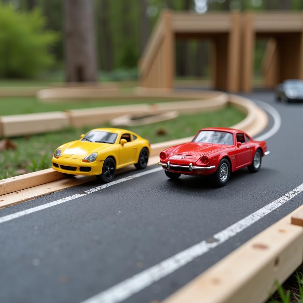 Racing miniature toy cars