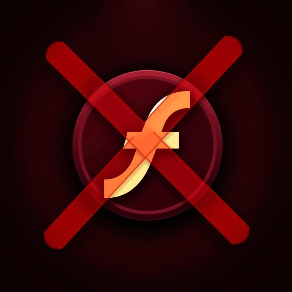 Biểu tượng Flash Player bị gạch chéo