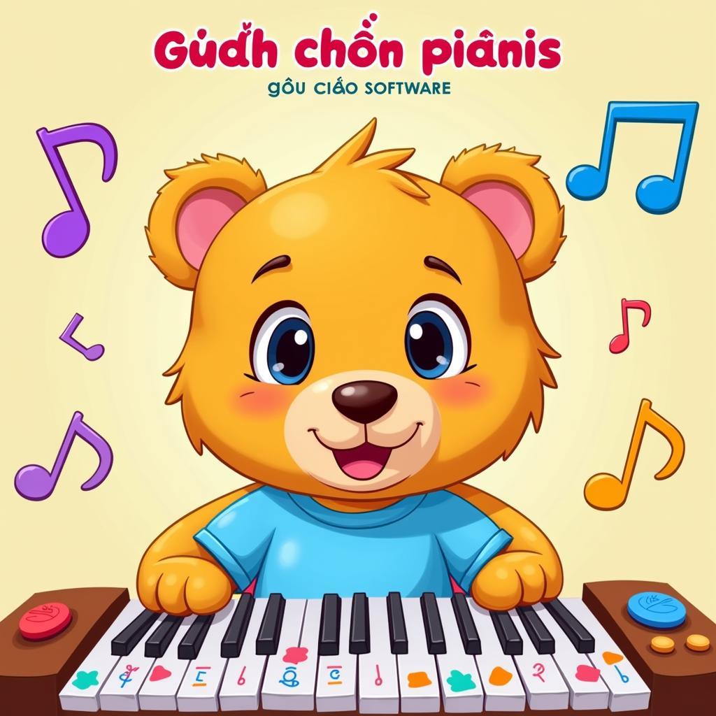 Giao diện phần mềm Gấu chơi piano