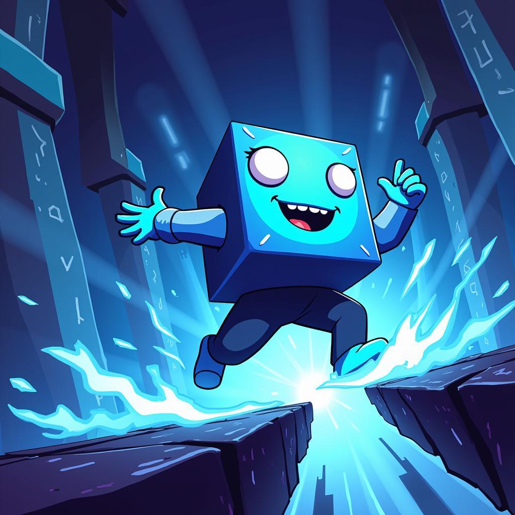 Hình ảnh nhân vật trong Geometry Dash Subzero vượt qua chướng ngại vật