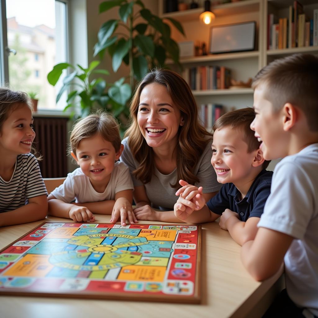 Family Playing Board Games