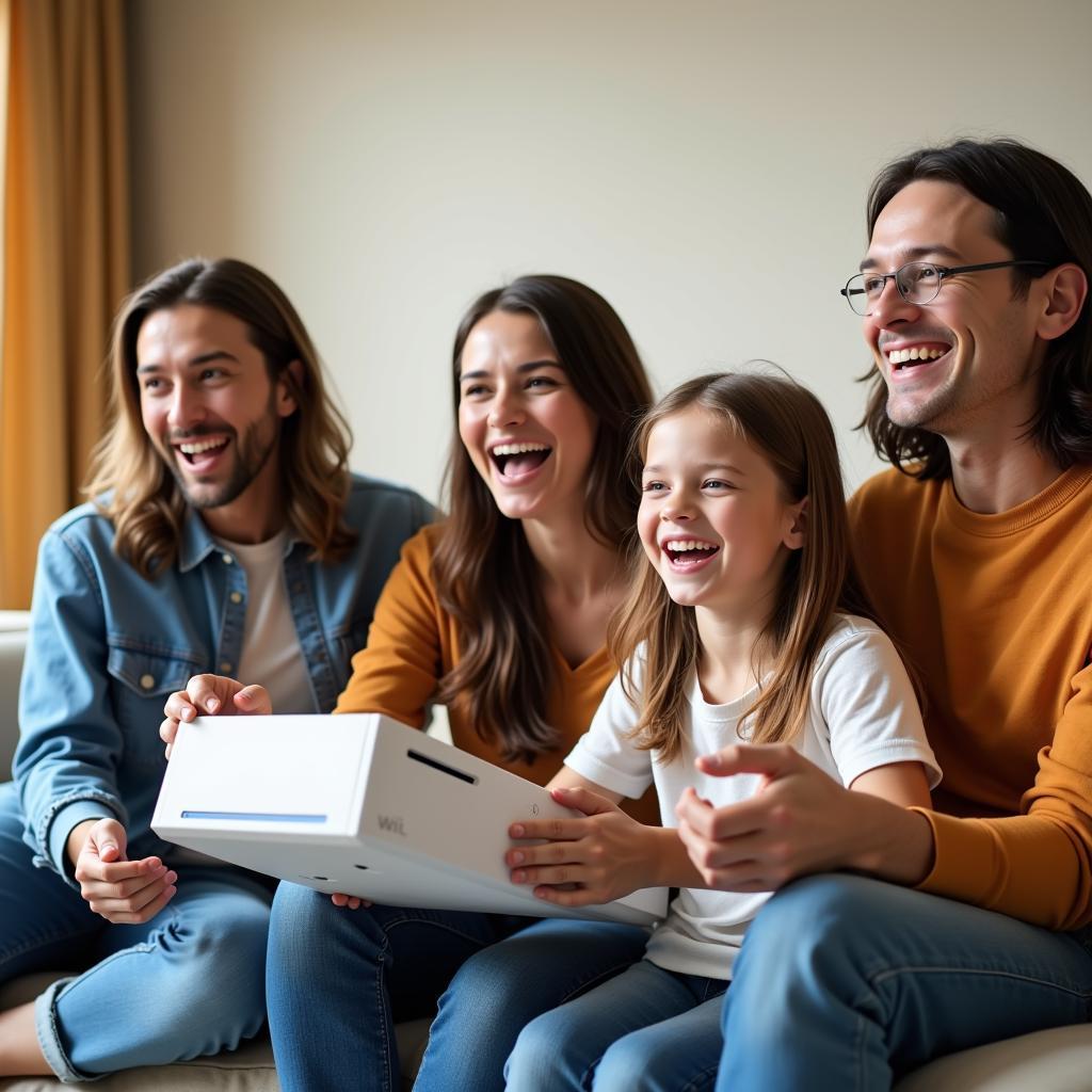 Family playing Wii Sports together