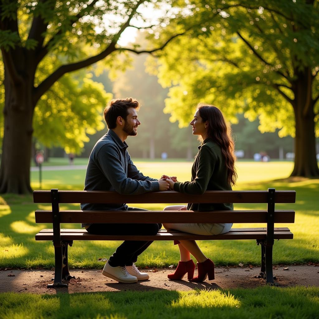 Romantic date at the park