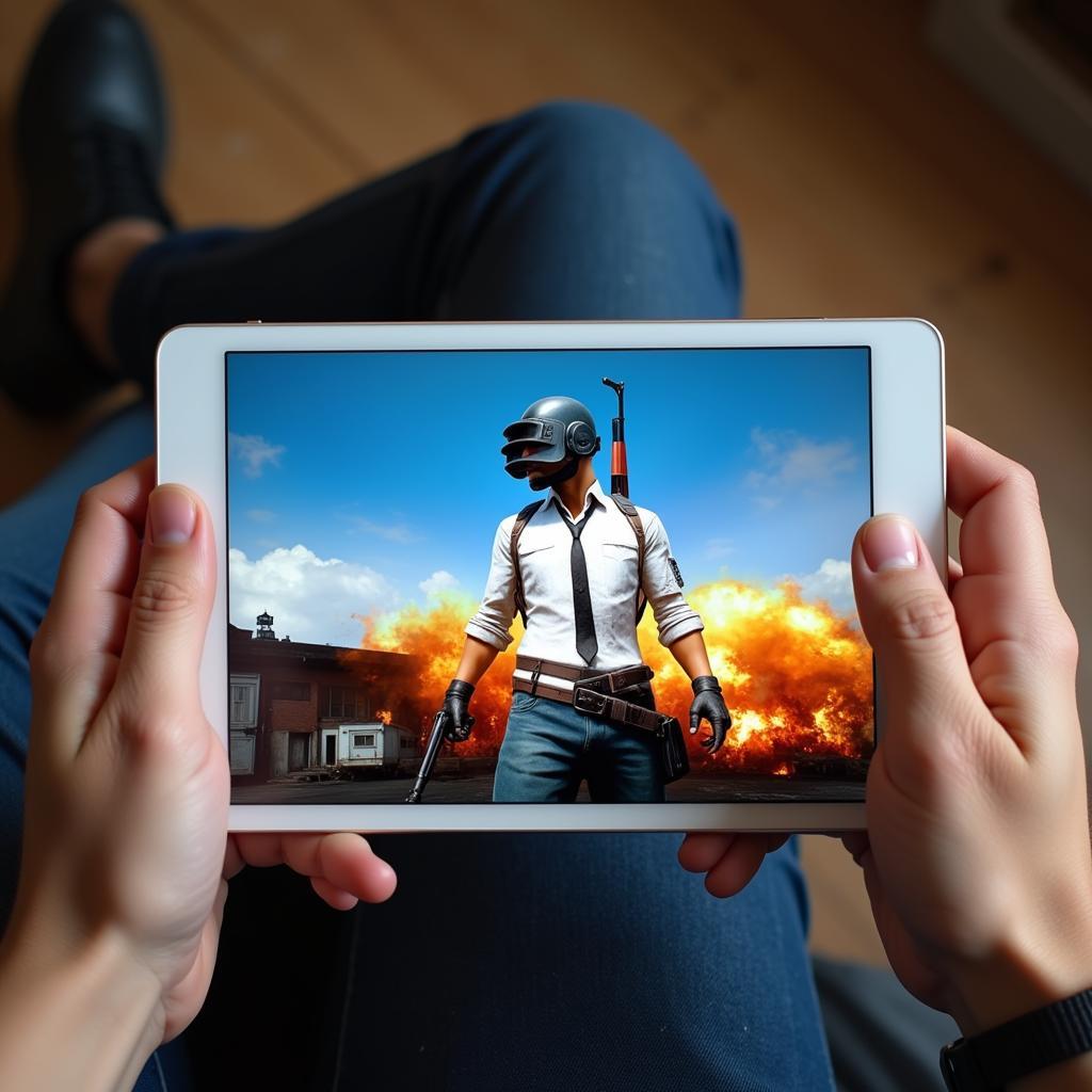 iPad chơi PUBG trên màn hình lớn