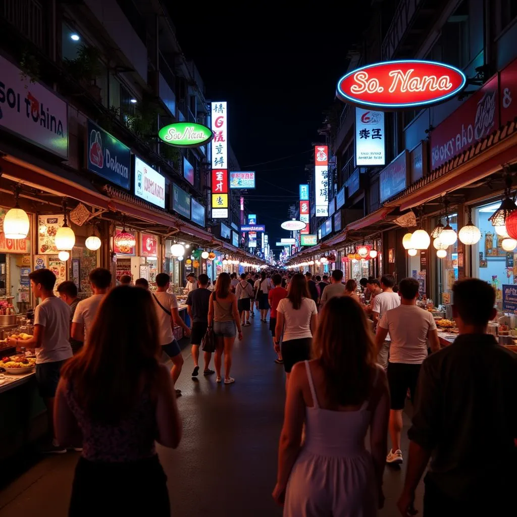 Khu vui chơi đêm Bangkok Soi Nana sôi động về đêm