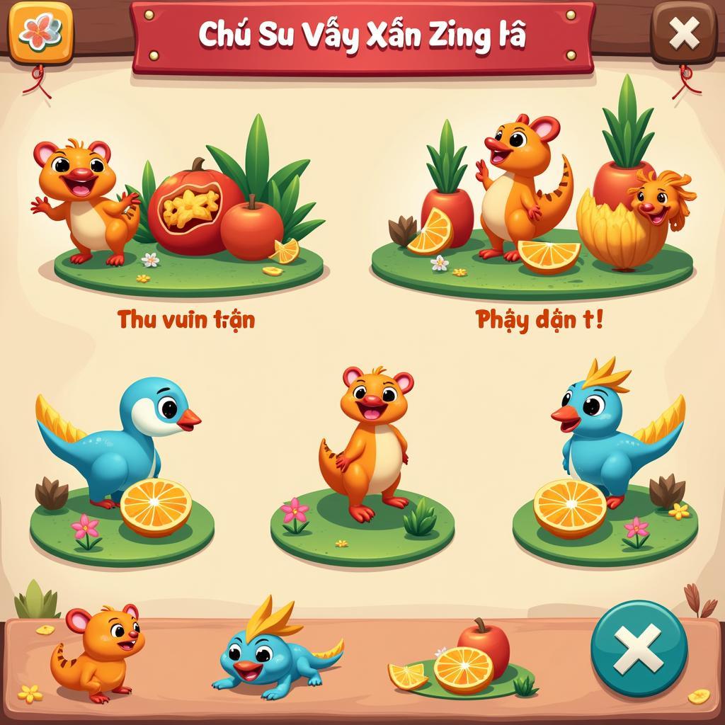 Giao diện trò chơi Khu Vườn Trên Mây Zing Me