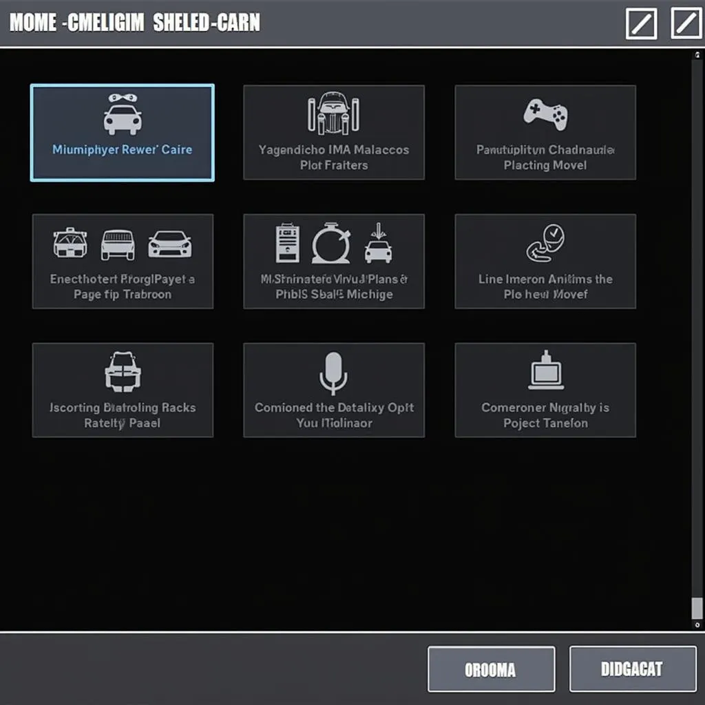 Game mode selection screen