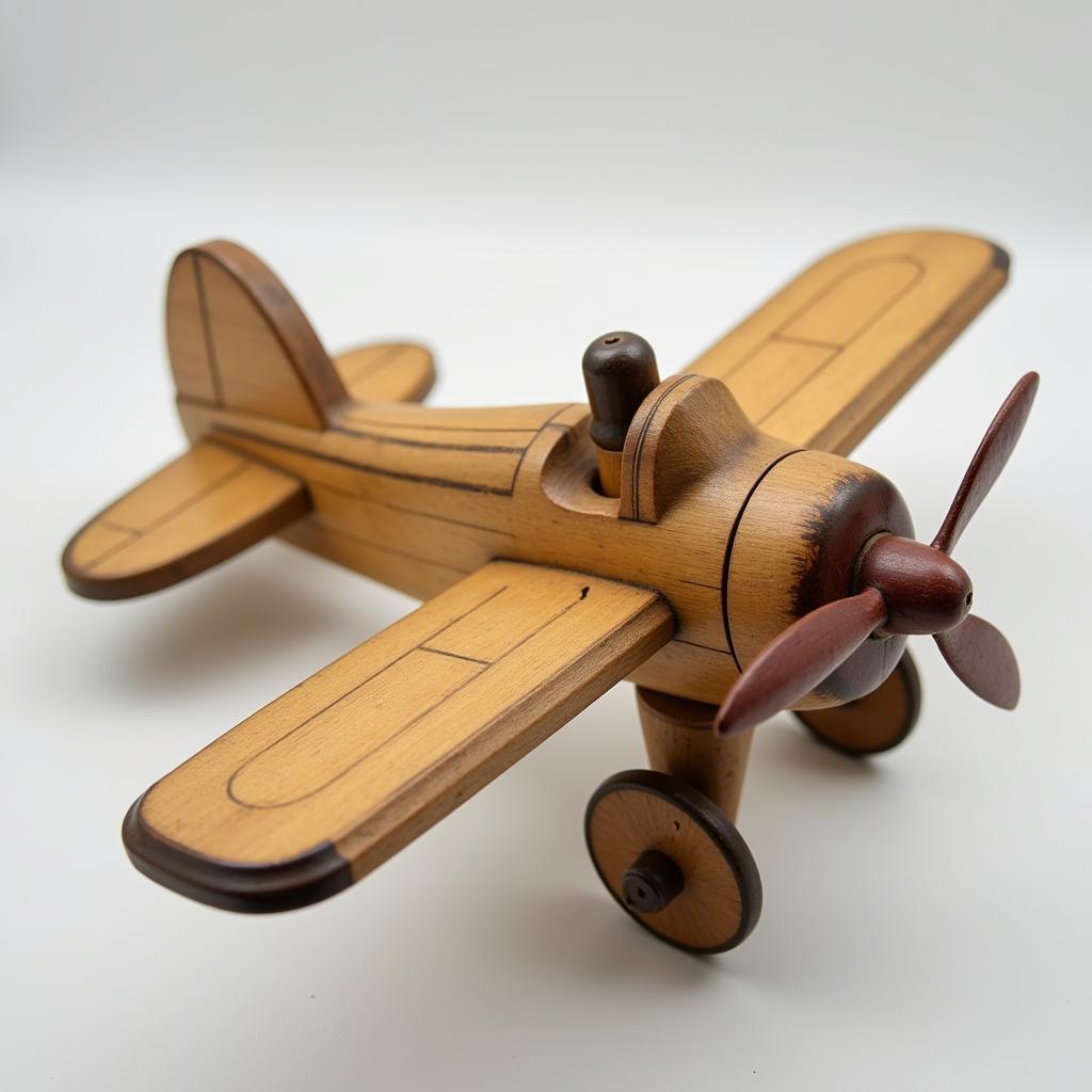 Wooden toy fighter plane