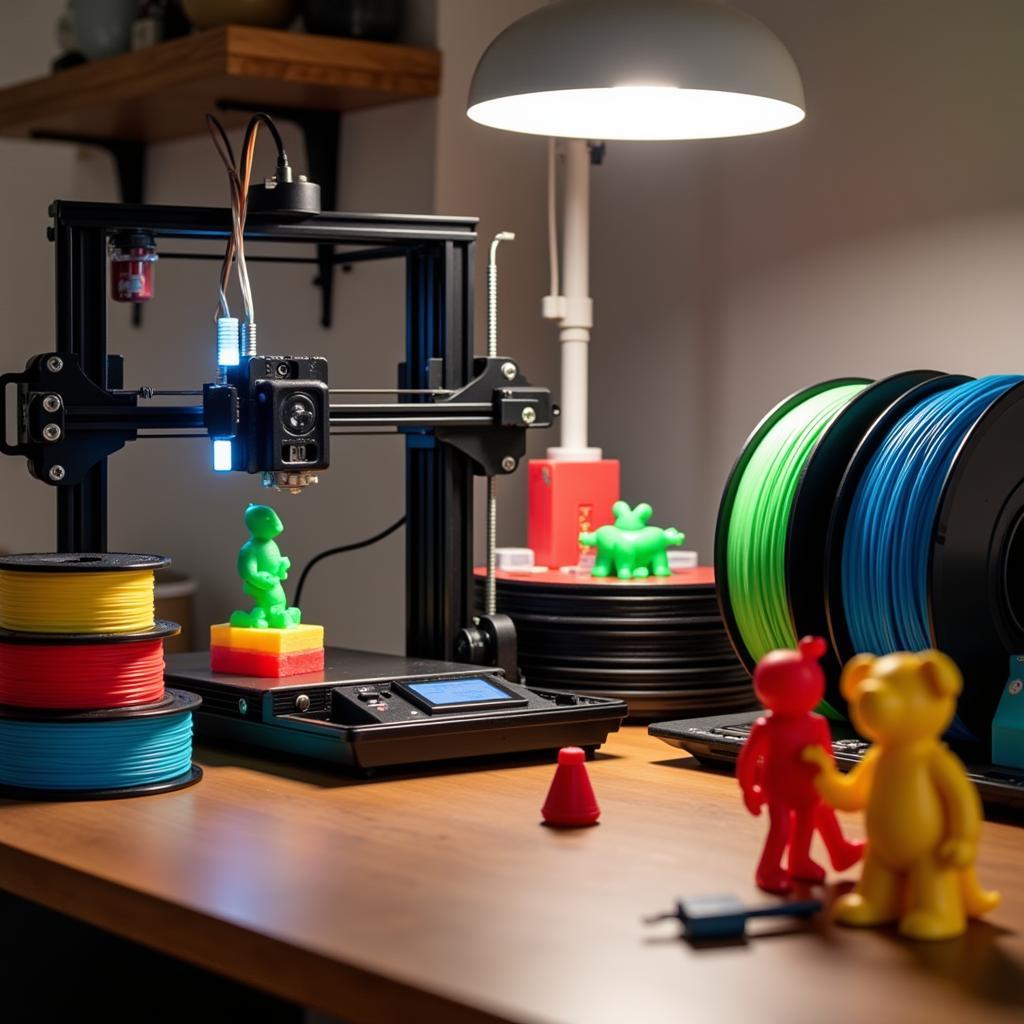 Home 3D printer setup for creating toys