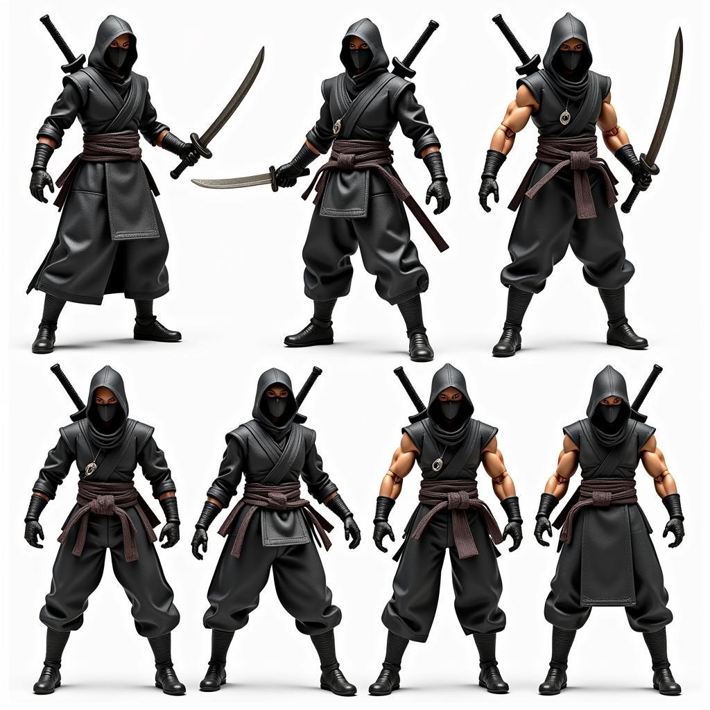 Mô hình nhân vật hành động ninja với khớp cử động linh hoạt