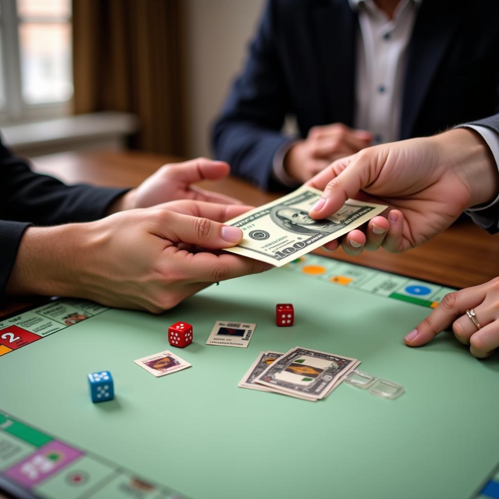 Players buying properties in Monopoly