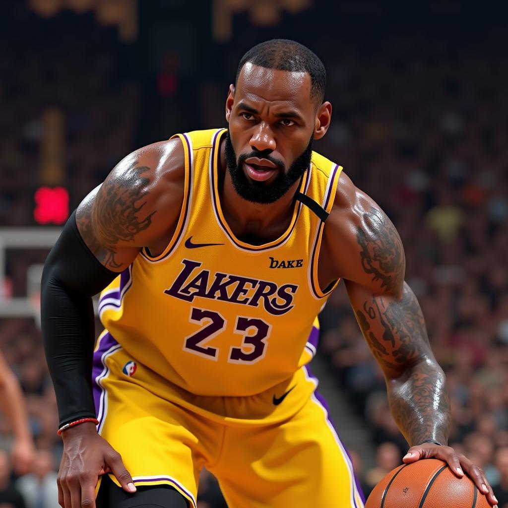 NBA 2K23 LeBron James trên sân đấu